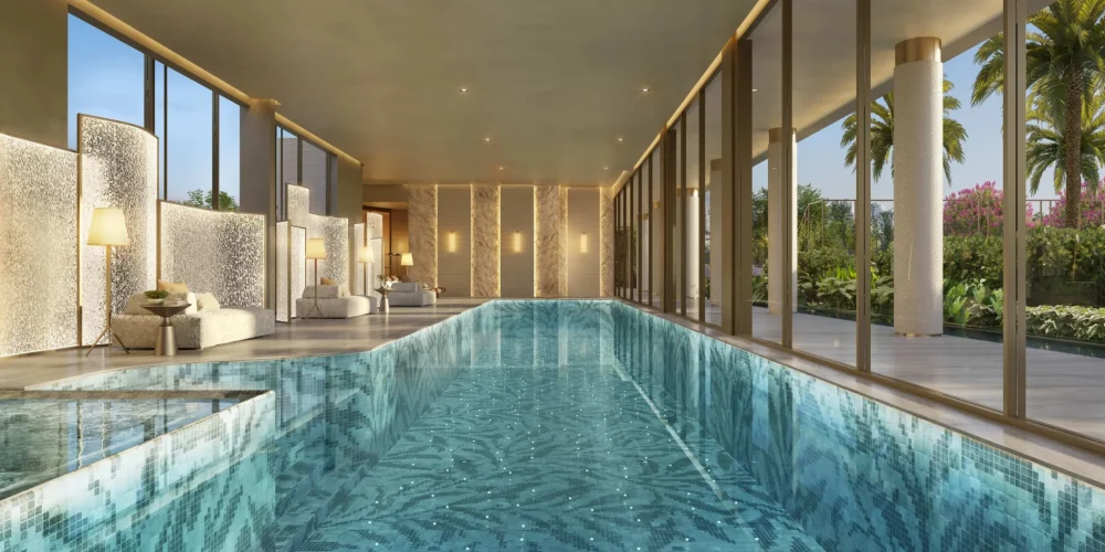 PERSPECTIVA ILUSTRADA DA PISCINA COBERTA COM RAIA DE 25M